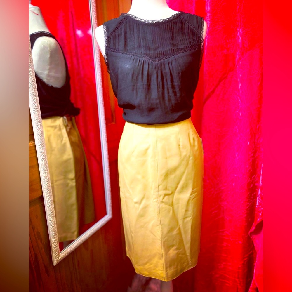 Doncaster tan leather skirt. NWT!